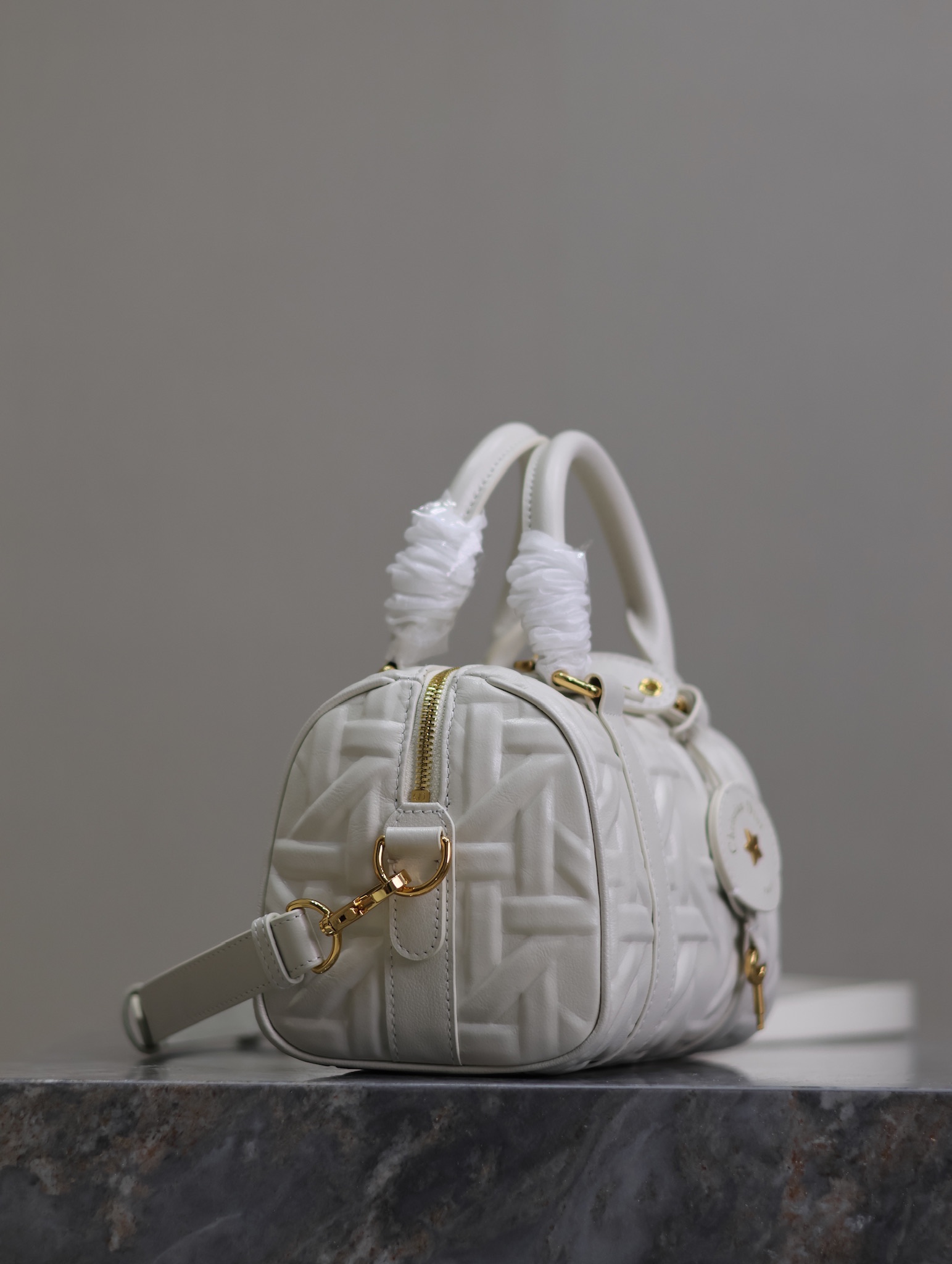 Dior Groove 20 Bag White Graphic Cannage Calfskin